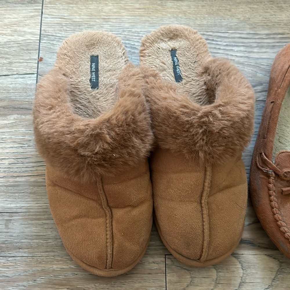 two pairs of slippers